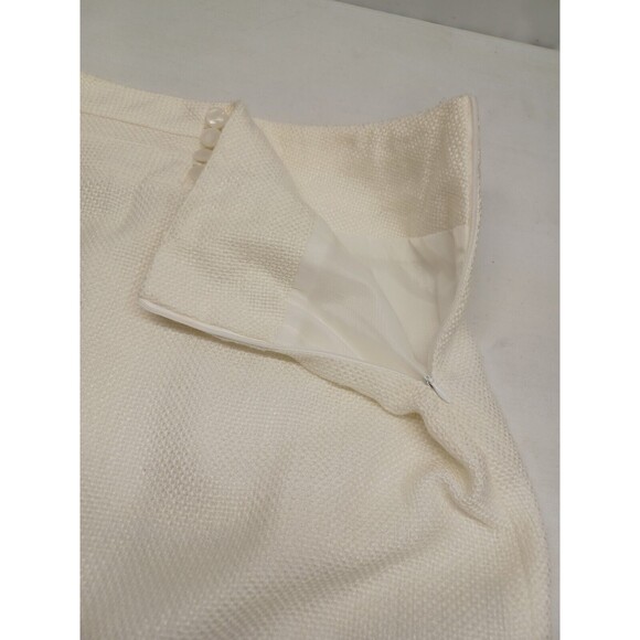 Cato Suit Set Cardigan Jacket Blazer & Skirt Ivory Tweed Textured Sz 10 Lined - Picture 6 of 12